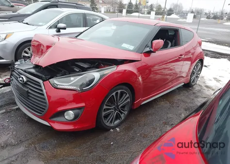 2016 Hyundai Veloster Turbo z USA, uszkodzony, nr VIN KMHTC6AE3GU260957